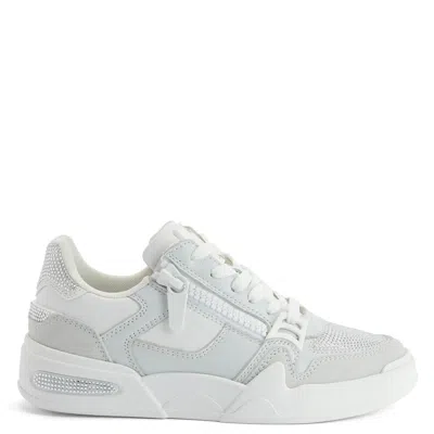 Giuseppe Zanotti Crocodile Print Side Zips Trainers In White