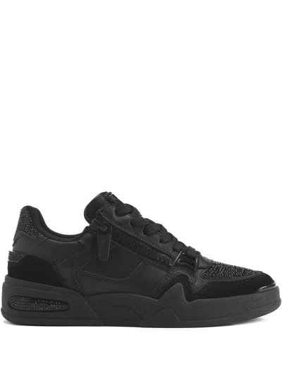 Giuseppe Zanotti Gz-ghost Sneakers In Black Suede And Leather In Multi