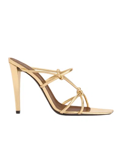 Giuseppe Zanotti Gz Key Knotted Strap Mules In Gold