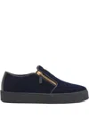 Giuseppe Zanotti Gz-kobe Signature-detail Zipped Slip-ons In Blue