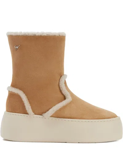 GIUSEPPE ZANOTTI GZ LEAGUE SHEARLING PLATFORM BOOTS