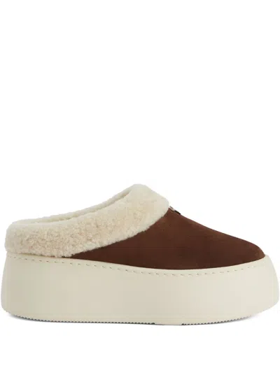 GIUSEPPE ZANOTTI GZ LEAGUE SHEARLING PLATFORM SLIPPERS