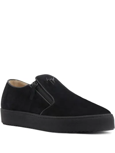 Giuseppe Zanotti Gz Mike Zip-detail Slip-on Sneakers In Black