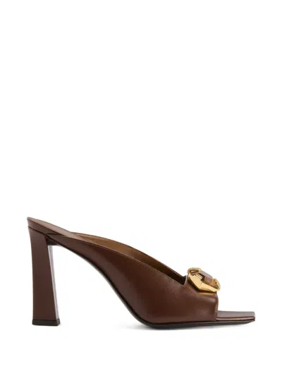 Giuseppe Zanotti Gz Mya Iside Square-toe Sandals In Brown