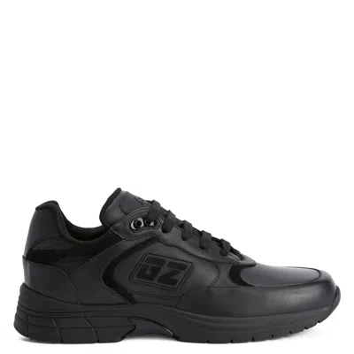Giuseppe Zanotti Logo-patch Panelled Leather Sneakers In Black