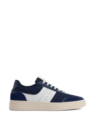 Giuseppe Zanotti Gz Thor Leather Lace Loop Sneakers In Blue