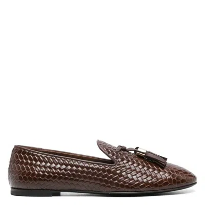 Giuseppe Zanotti Gz-weave Woven Leather Loafers In Brown