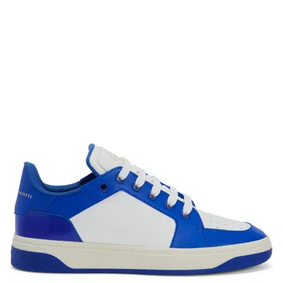 Giuseppe Zanotti Gz94 Colour-block Leather Sneakers In White Blue