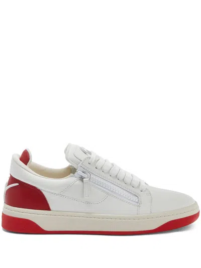 Giuseppe Zanotti Men's Gz94 Leather Low Top Sneakers In White