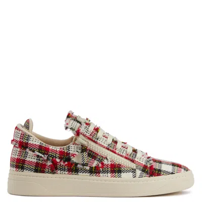 Giuseppe Zanotti Tartan Zip Sneakers In Brown