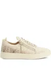 Giuseppe Zanotti Gz94 Crocodile-embossed Sneakers In Neutrals