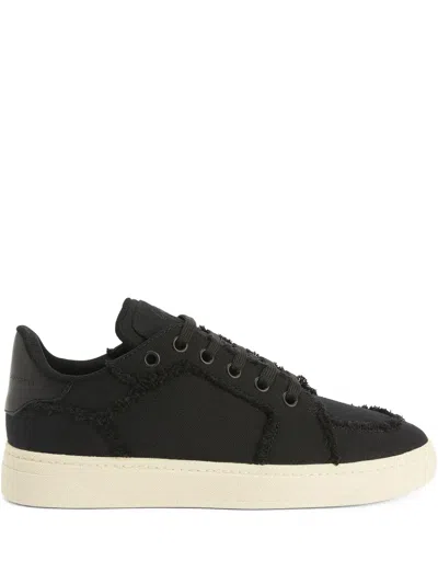 Giuseppe Zanotti Gz94 Frayed-detail Sneakers In Black