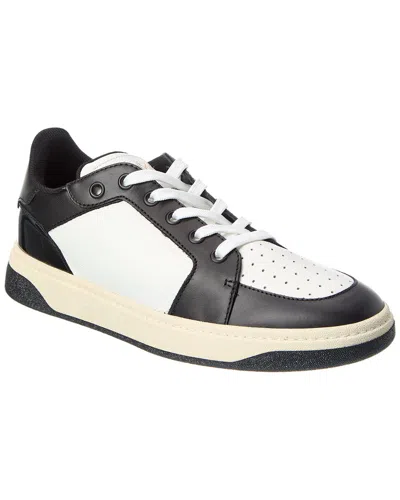 Giuseppe Zanotti Leather Sneakers With Patent Accents In Black