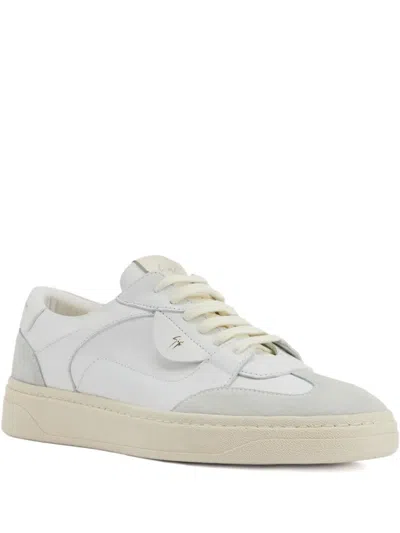 Giuseppe Zanotti Gz94 Leather Suede Low-top Sneakers In White