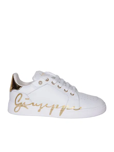 Giuseppe Zanotti Gz94 Logo-printed Lace-up Sneakers In Bianco