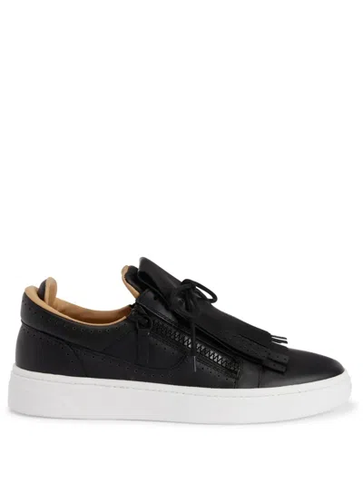 Giuseppe Zanotti Gz94 Low-top Leather Sneakers In Black