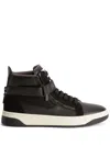 Giuseppe Zanotti Gz94 Panelled Leather Sneakers In Brown
