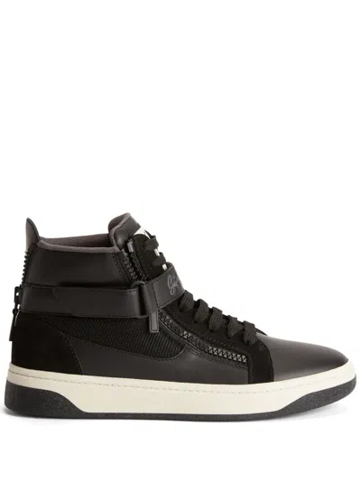 Giuseppe Zanotti Gz94 Panelled Leather Sneakers In Brown