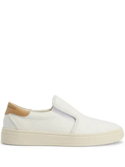Giuseppe Zanotti Gz94 Smooth Leather Slip-on Sneakers In Neutrals
