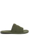 Giuseppe Zanotti Harmande Logo-plaque Suede Slides In Green