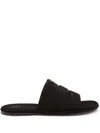 Giuseppe Zanotti Harmande Quilted Suede Slides In Black
