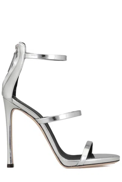 Giuseppe Zanotti Harmony Zipped Sandals In Silver