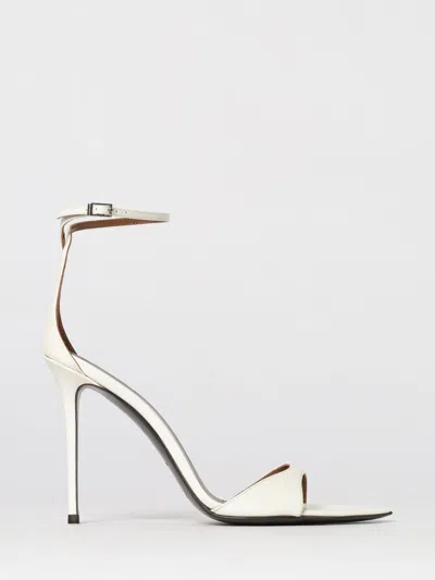 Giuseppe Zanotti Intriigo Leather Heel Sandals In White