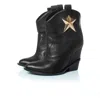 Giuseppe Zanotti Hidden Platform Wedge Star Boots In Black