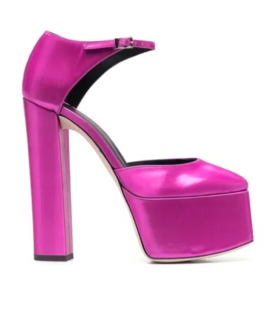 Giuseppe Zanotti High Heels With Square Head And Thick Soles In Pink