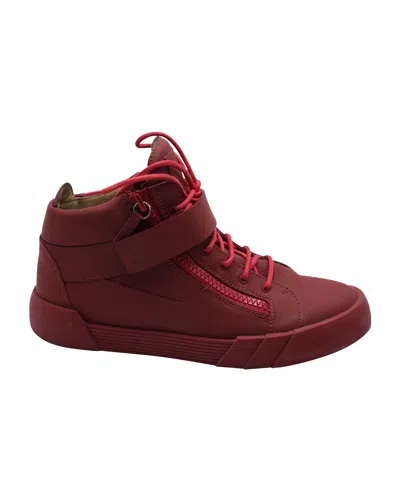 Giuseppe Zanotti High Top Sneakers In Red Leather