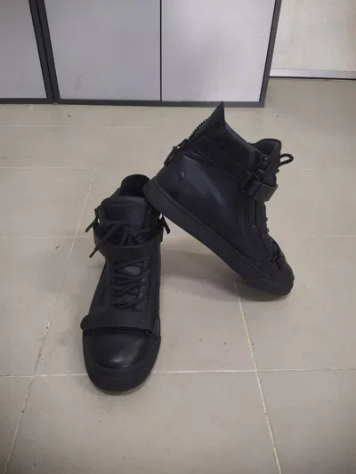 Pre-owned Giuseppe Zanotti High Top Sneakers Leather Vintage In Black