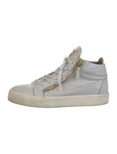 Pre-owned Giuseppe Zanotti High Top Sneakers White Gold 11 44