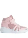 Giuseppe Zanotti High-top Suede-panel Sneakers In Rosa