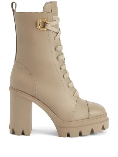 Giuseppe Zanotti Himari 110mm Leather Boots In Grey