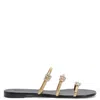 Giuseppe Zanotti Roll Leather Sandal In Gold