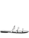 Giuseppe Zanotti Himari Flat Sandals In Silver