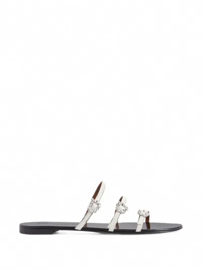 Giuseppe Zanotti Himari Flat Sandals In White