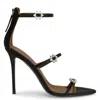 Giuseppe Zanotti Metallic Leather Ankle-strap Sandals In Black