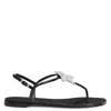 Giuseppe Zanotti Black Rosalia Crystal Embellished Thong Sandals In Black