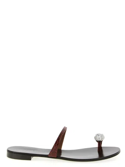 Giuseppe Zanotti 'icon Ring' Sandals In Brown