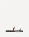 Giuseppe Zanotti Brown Calf Leather Bos Taurus Flat Sandals In Black