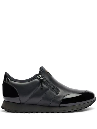 Giuseppe Zanotti Idle Run Quilted Leather Zip-up Loafers In Black