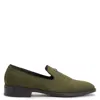Giuseppe Zanotti Imrham Logo-plaque Suede Loafers In Green