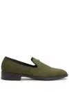 Giuseppe Zanotti Imrham Logo-plaque Suede Loafers In Green