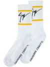 Giuseppe Zanotti Intarsia-knit Ankle Socks In White