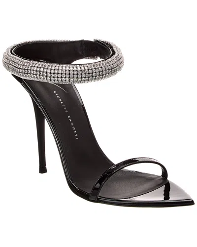 Giuseppe Zanotti Intriigo Galassia 105mm Rhinestone-embellished Satin Sandals In Black