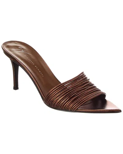 Giuseppe Zanotti Intrigo 70 Leather Sandal In Brown