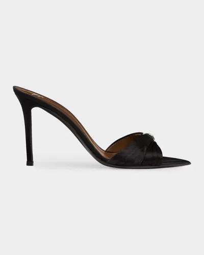 Giuseppe Zanotti Intrigo 90mm Silk Stiletto Mules In Nero