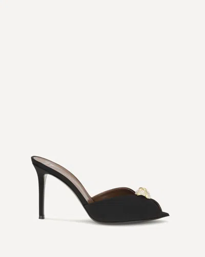 Giuseppe Zanotti Intriigo Cocktail 90 Embellished Faille Mules In Black