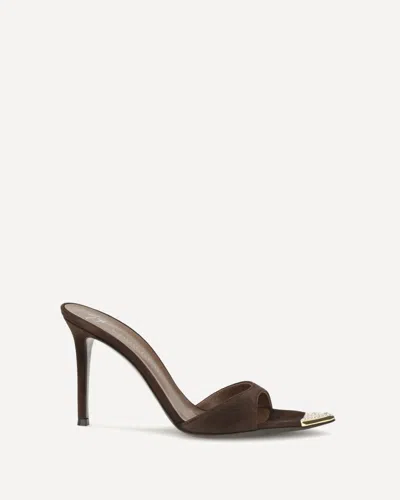 Giuseppe Zanotti Intrigo Jewelry Mules Sandals In Brown